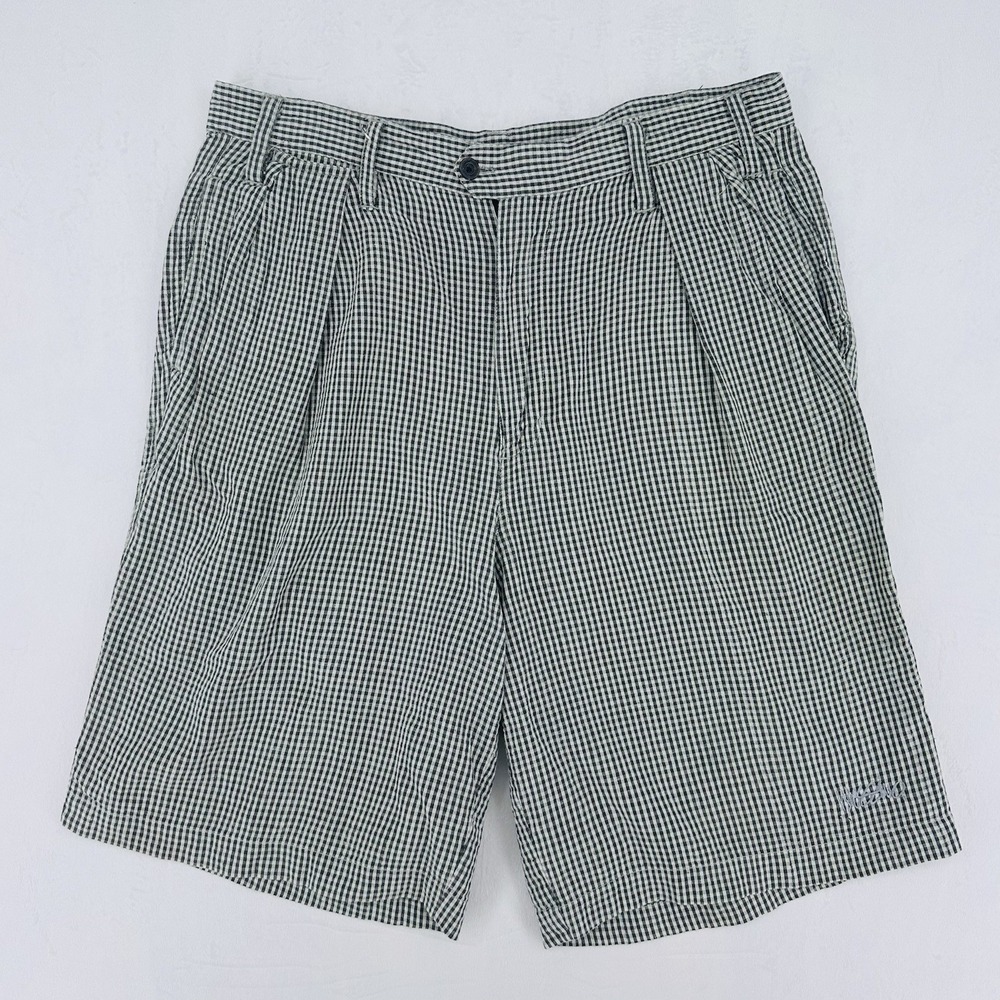 Vintage Mossimo  Shorts Mens Size 34 Black Tan Check Cotton Y2K Grunge 90s